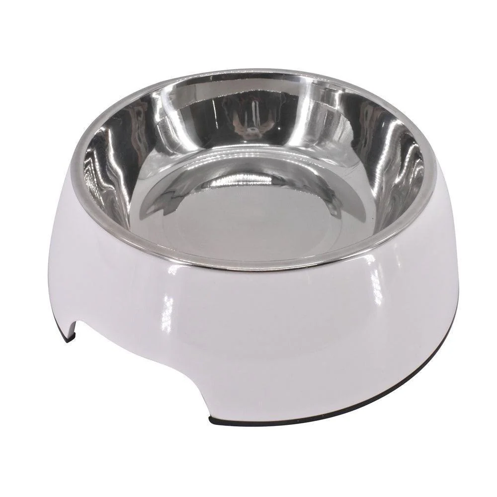 Stainless Steel Pet Bowl with Melamine Base - Image 2