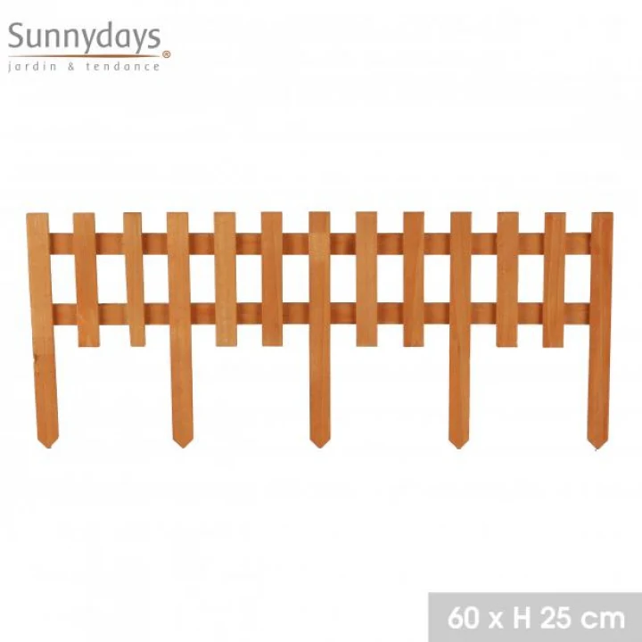 Sunnydays Durable Weather-Resistant Wooden Fence with 5 Pegs | 60x25cm