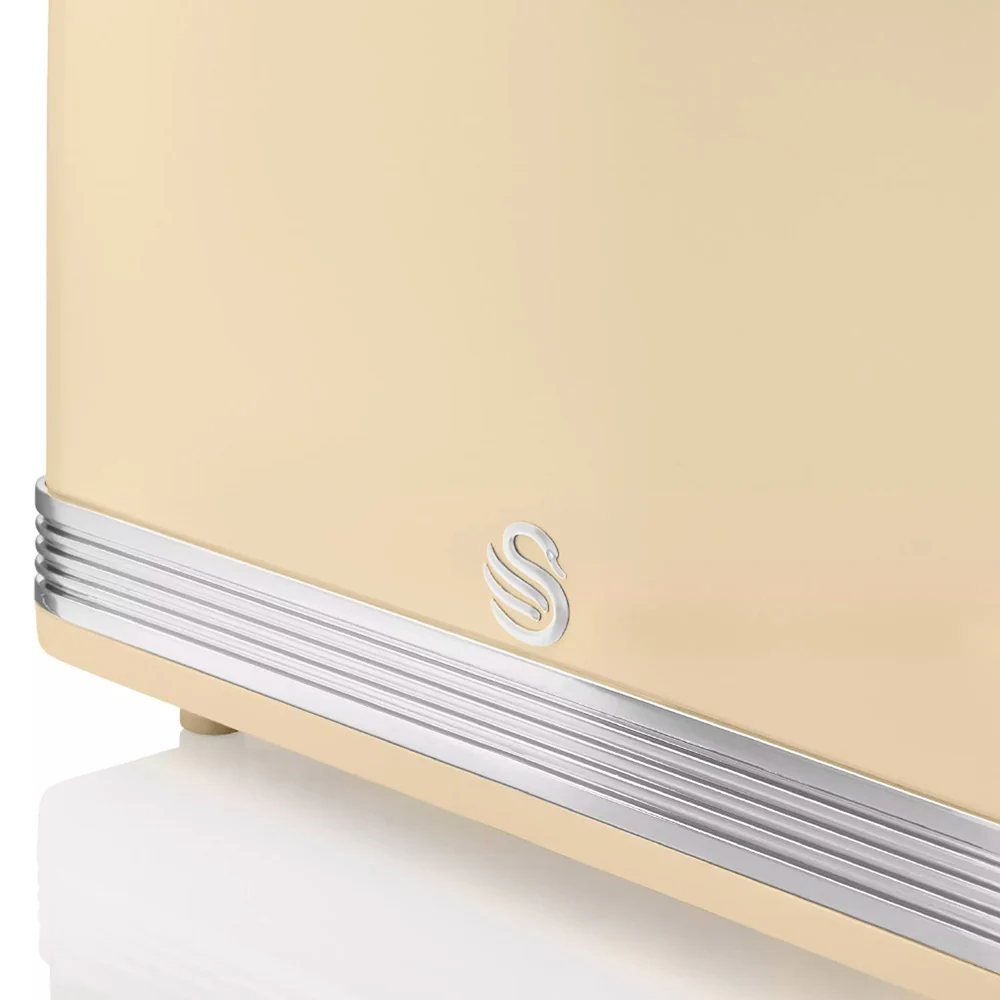 Swan Retro Cream 4 Slice Toaster | Dual Controls, Variable Browning - Image 3