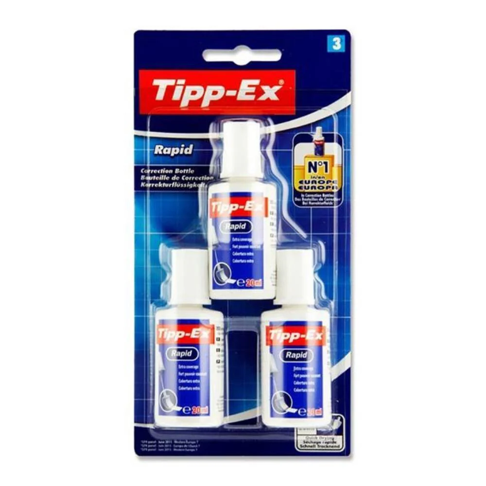 Tipp-Ex Rapid Correction Fluid | Pack of 3