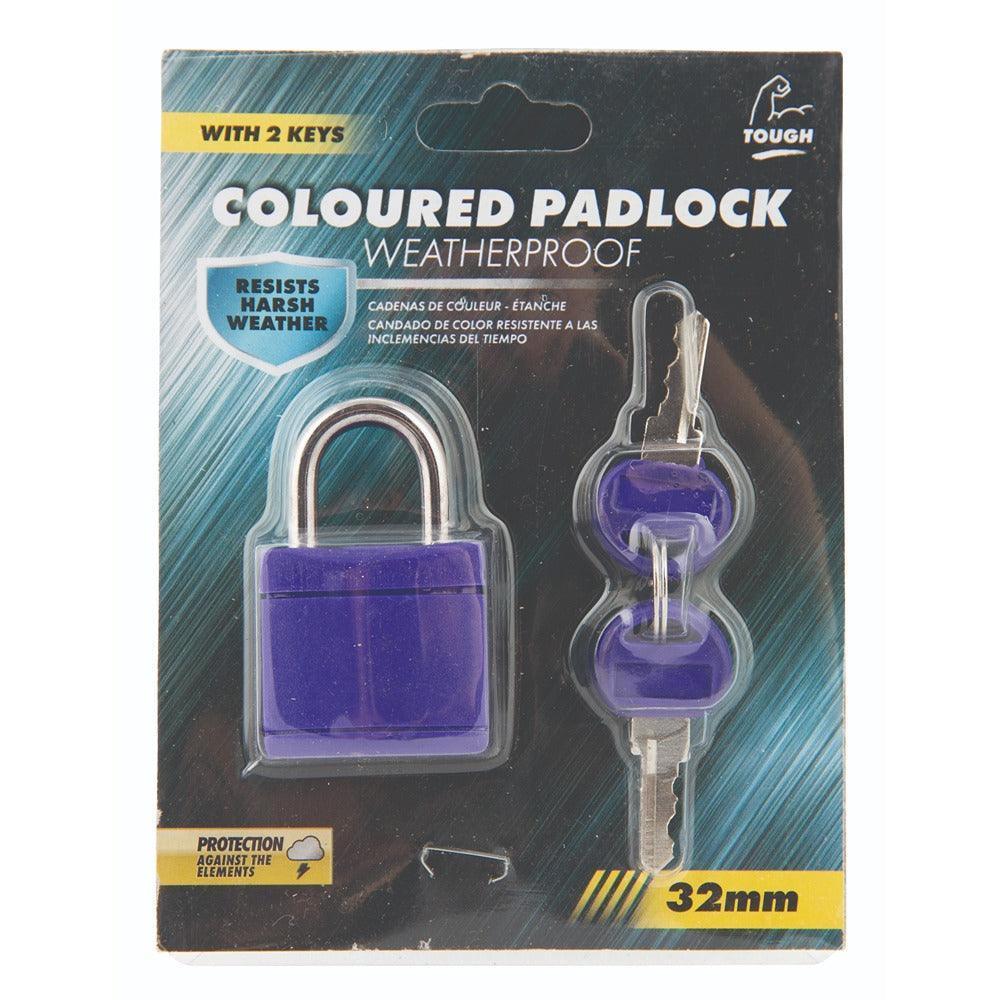 Tough Weatherproof Coloured Padlock 32mm