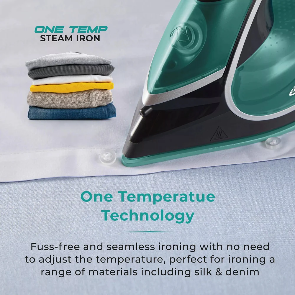 Tower Ceraglide 1 Temp Steam Iron | 3100W, Anti-Calc, Anti-Drip, Teal and Black - Image 3