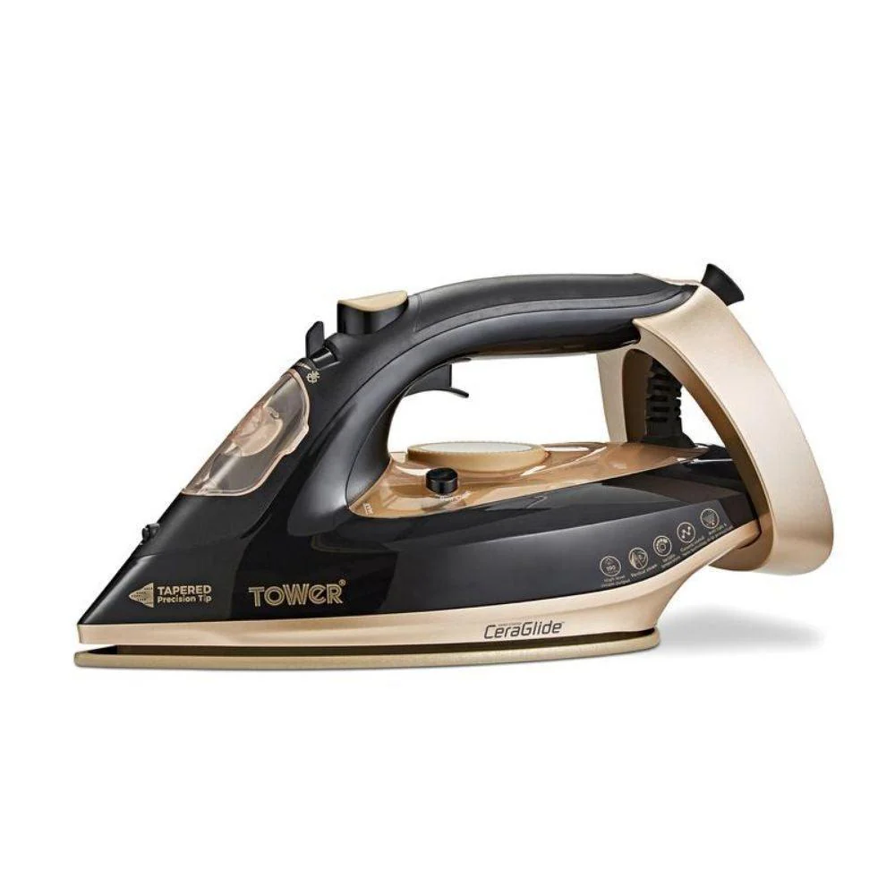Tower Ceraglide Steam Iron Black And Gold | 3100w