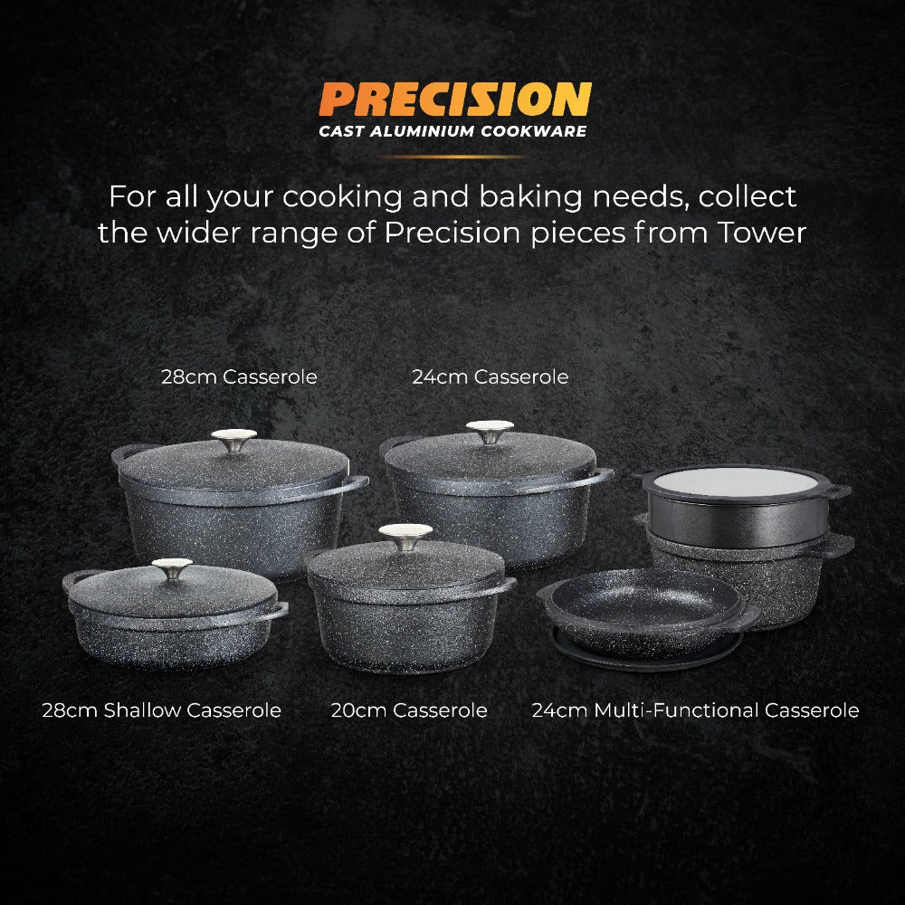 Tower Precision Casserole Pot with Lid | 28cm, Speckled Stone-Look - Image 10