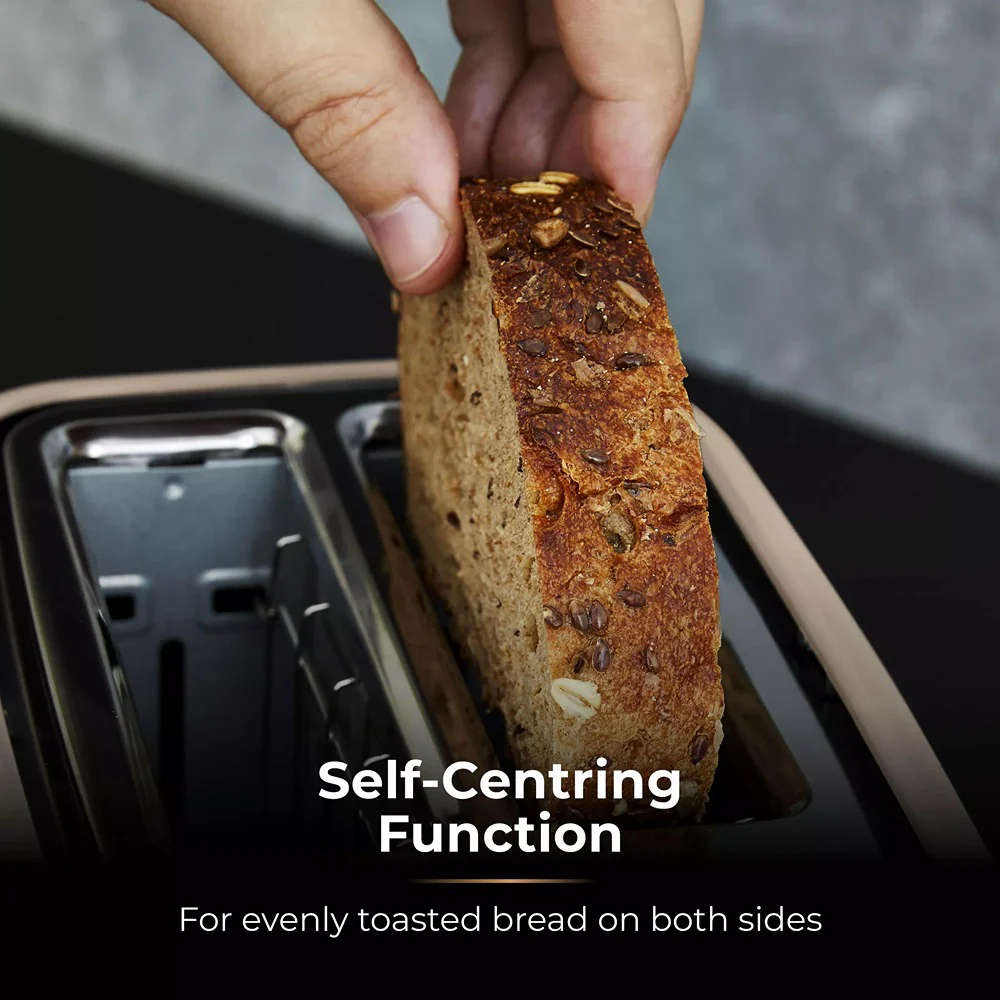 Tower Saturn Latte Beige 2 Slice Toaster | Adjustable Browning, Crumb Tray - Image 6
