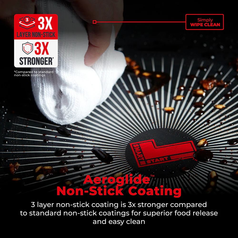 Tower Smart Start 26cm Square Grill Pan | Deep Sides, Heat Indicator - Image 4