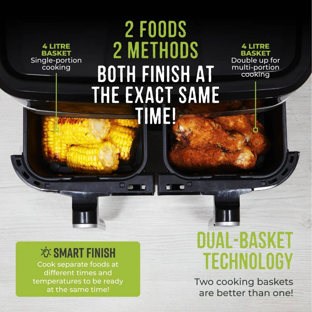 Tower Vortx 8L Dual Basket Digital Air Fryer with Vizion Viewing Windows - Image 5