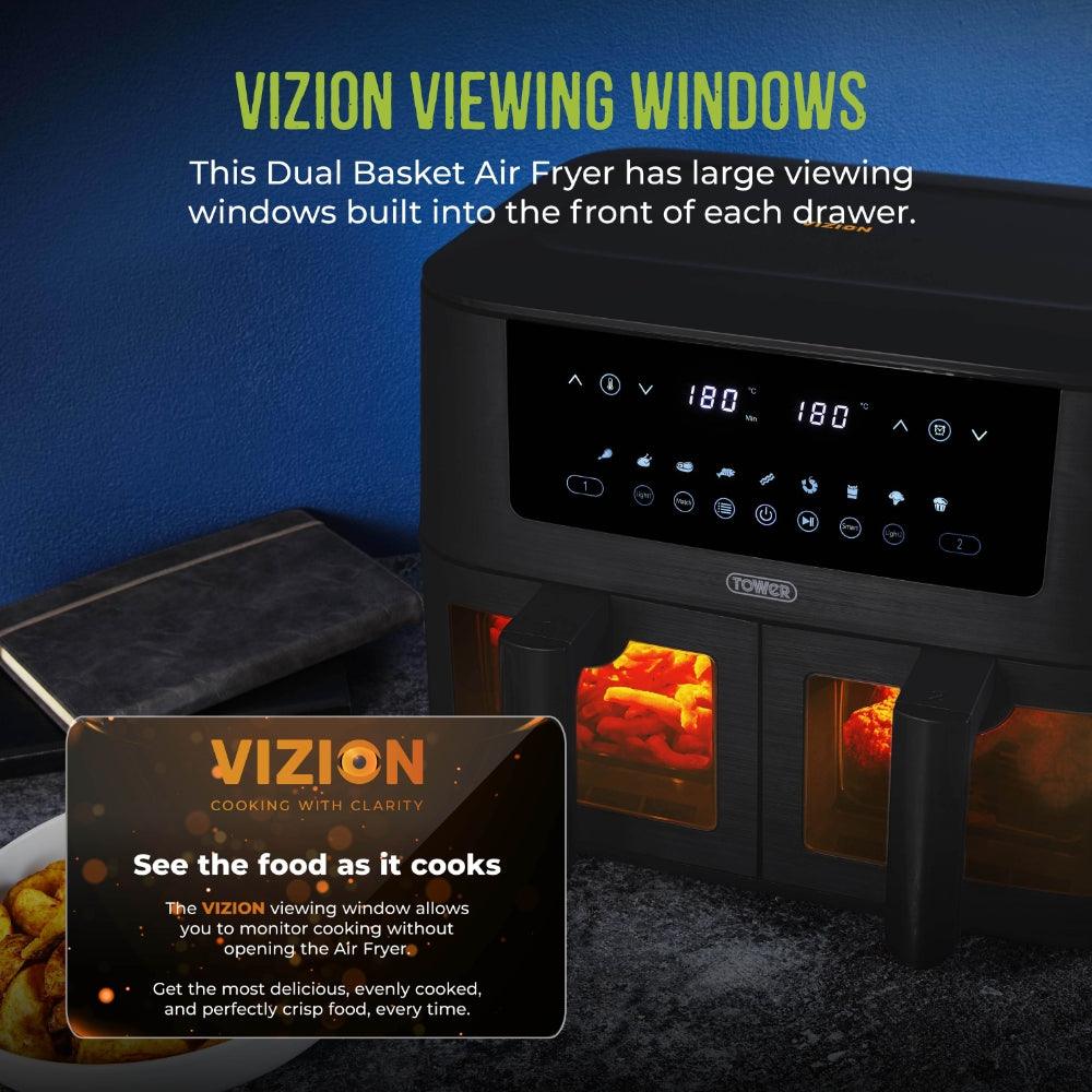 Tower Vortx 8L Dual Basket Digital Air Fryer with Vizion Viewing Windows - Image 6