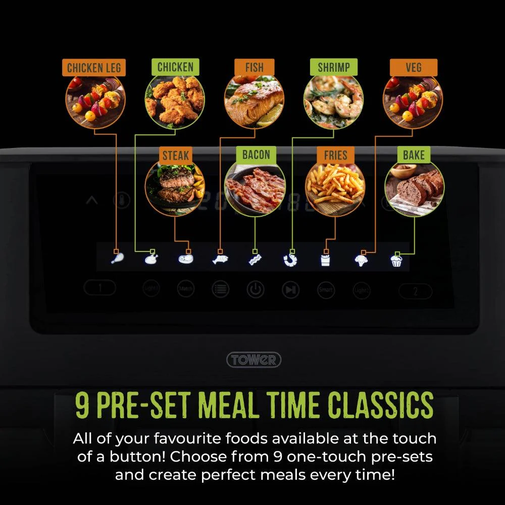 Tower Vortx 8L Dual Basket Digital Air Fryer with Vizion Viewing Windows - Image 8