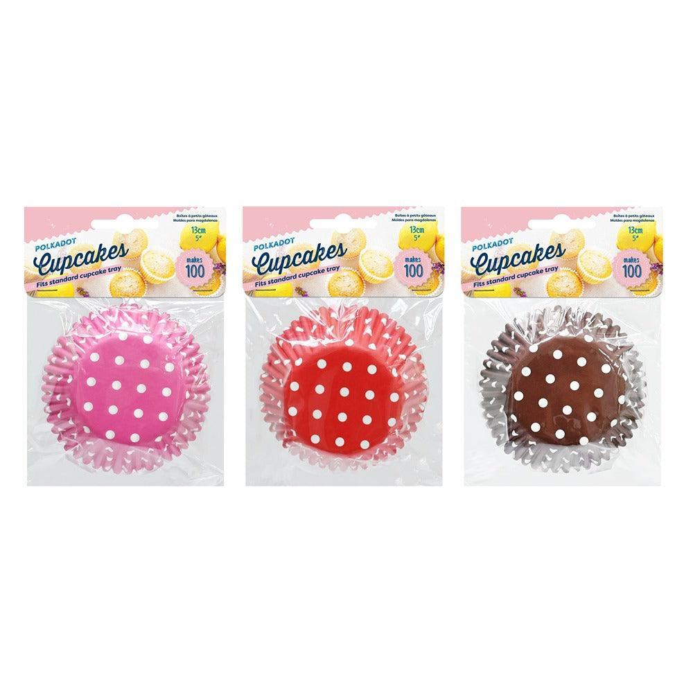 Polkadot Cupcake Cases | Assorted Colour | Pack of 100