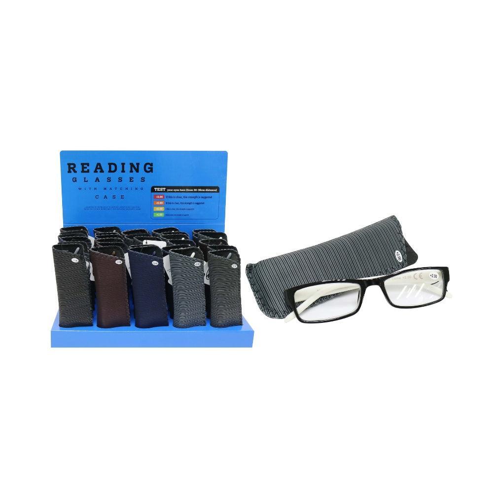 Mens Reading Glasses with Case | 1.50 to +3.00