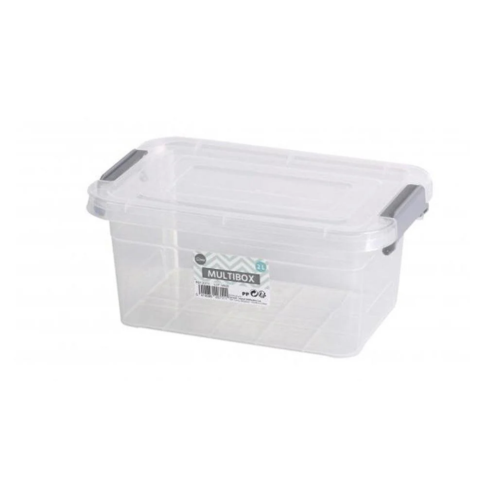 Urban Living Clear Plastic Smartbox with Clip | 2 LTR
