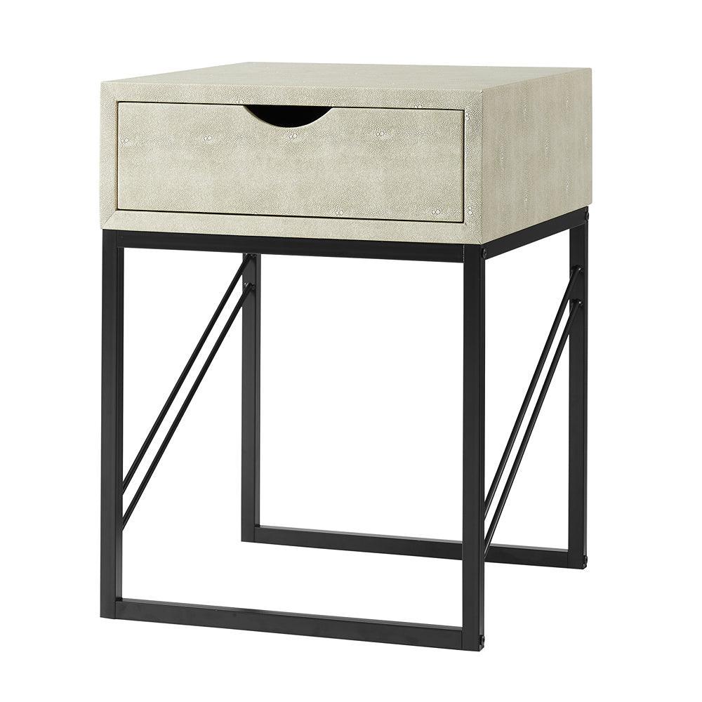 Walker Edison Vetti Drawer Faux Shagreen One Drawer Side Table | 24in - Image 3