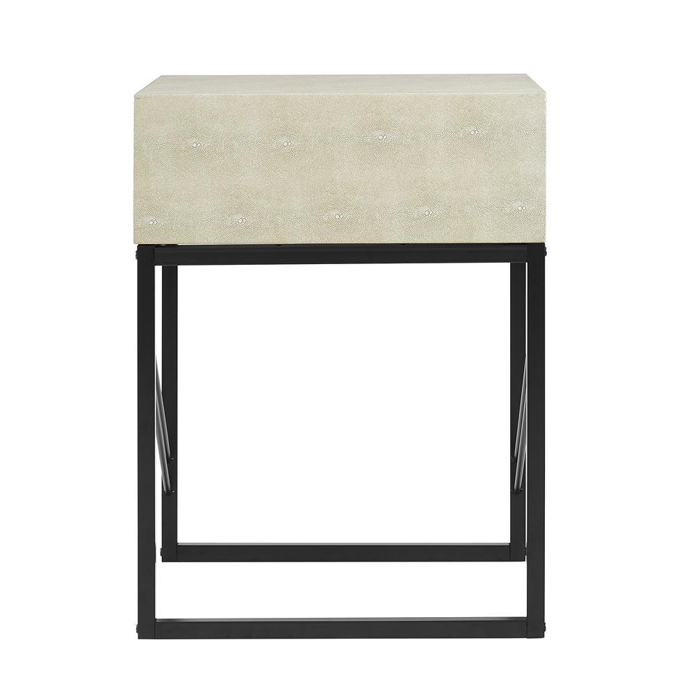 Walker Edison Vetti Drawer Faux Shagreen One Drawer Side Table | 24in - Image 4