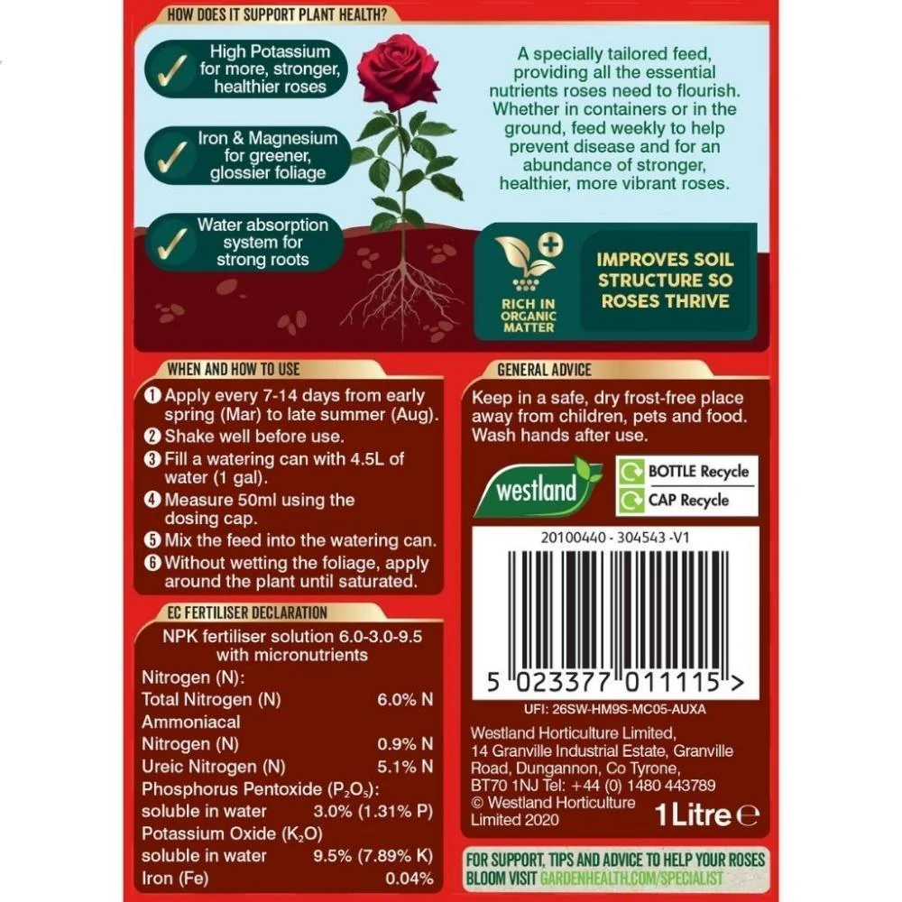 Westland Rose Specialist Liquid Feed | 1L - Image 2