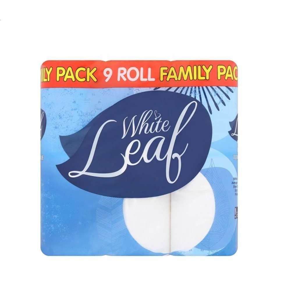 White Leaf Family Toilet Tissue | 9 Pack